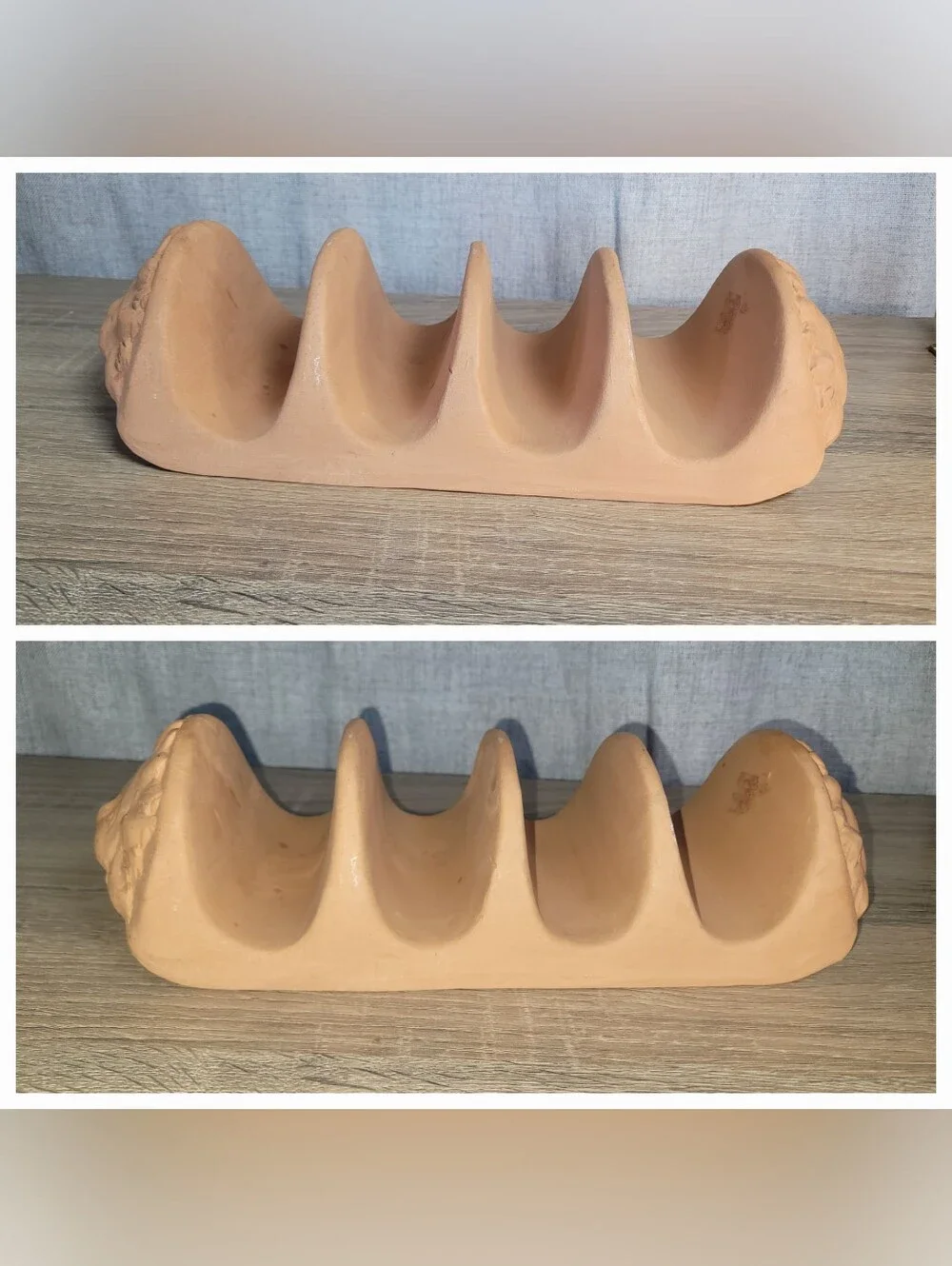 Bentson-West Terracotta Sun Accent Taco Holder Natural Terra Cotta Vintage